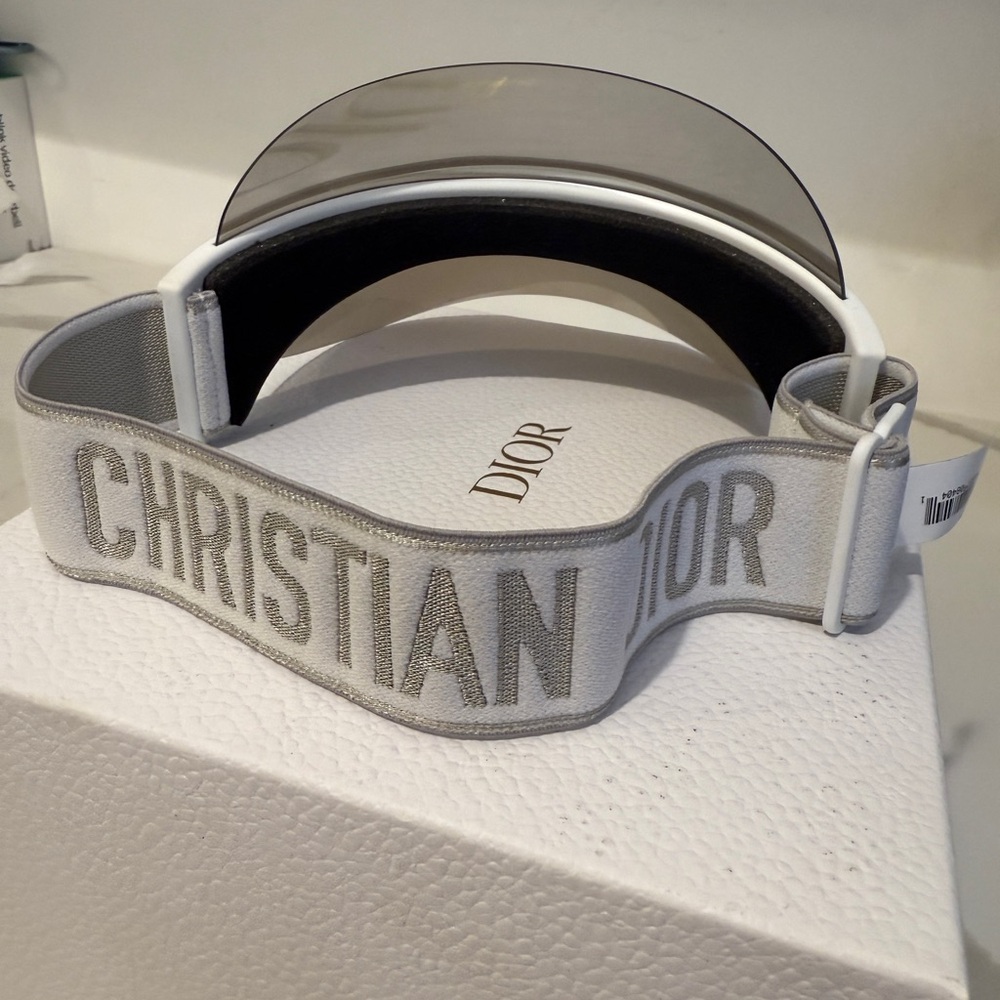 Christian Dior White and Silver Visor BRAND NEW - Picture 4 of 6